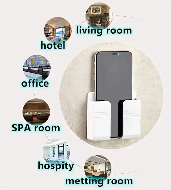 Wall Phone Holder Phone Holder Wall Mounted, Damage-Free Wall Mount for Smartphones, Cellphone Stand Charging Holder